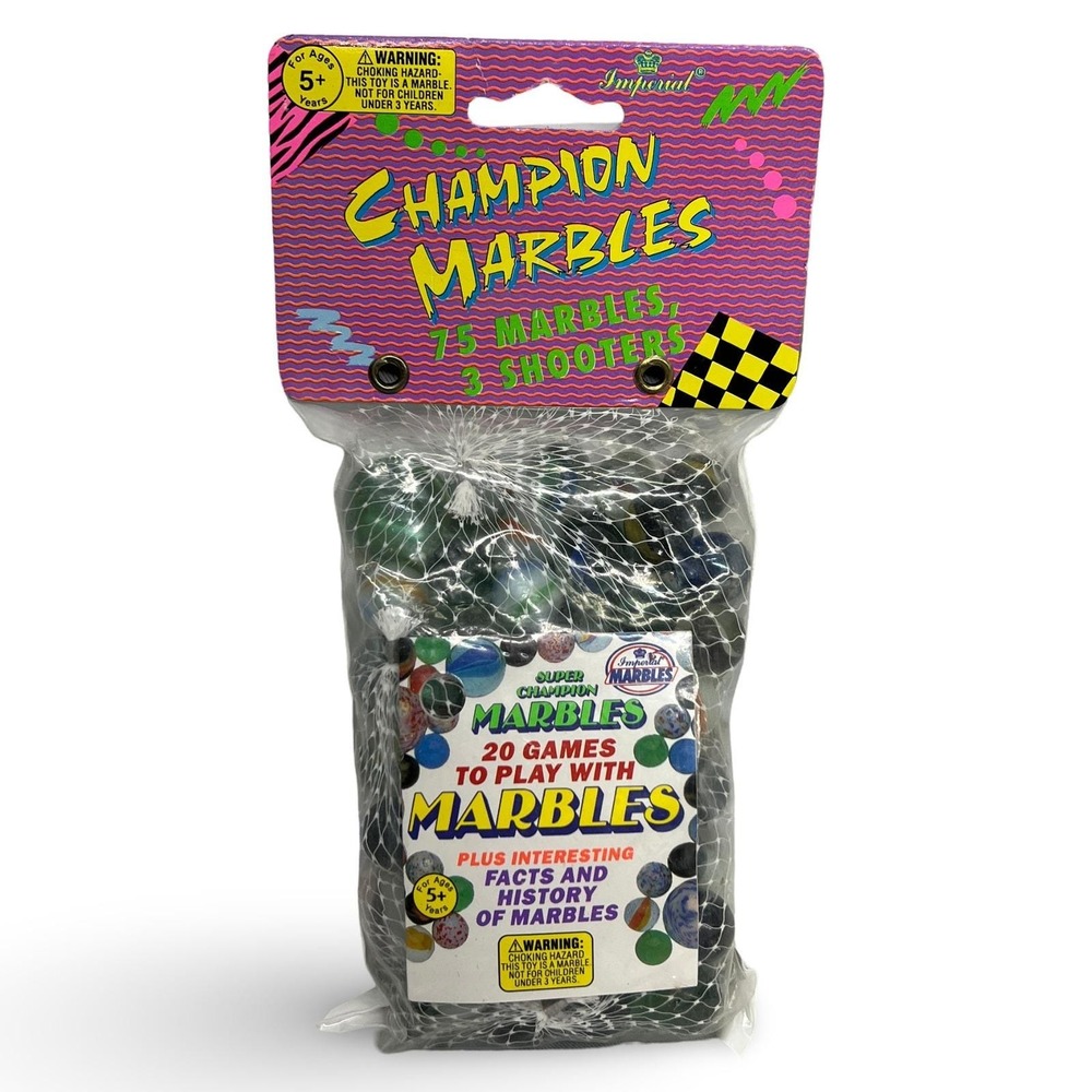 Imperial Champion‎ Marbles Vintage 1992 75 Marbles 3 Shooters Multi New